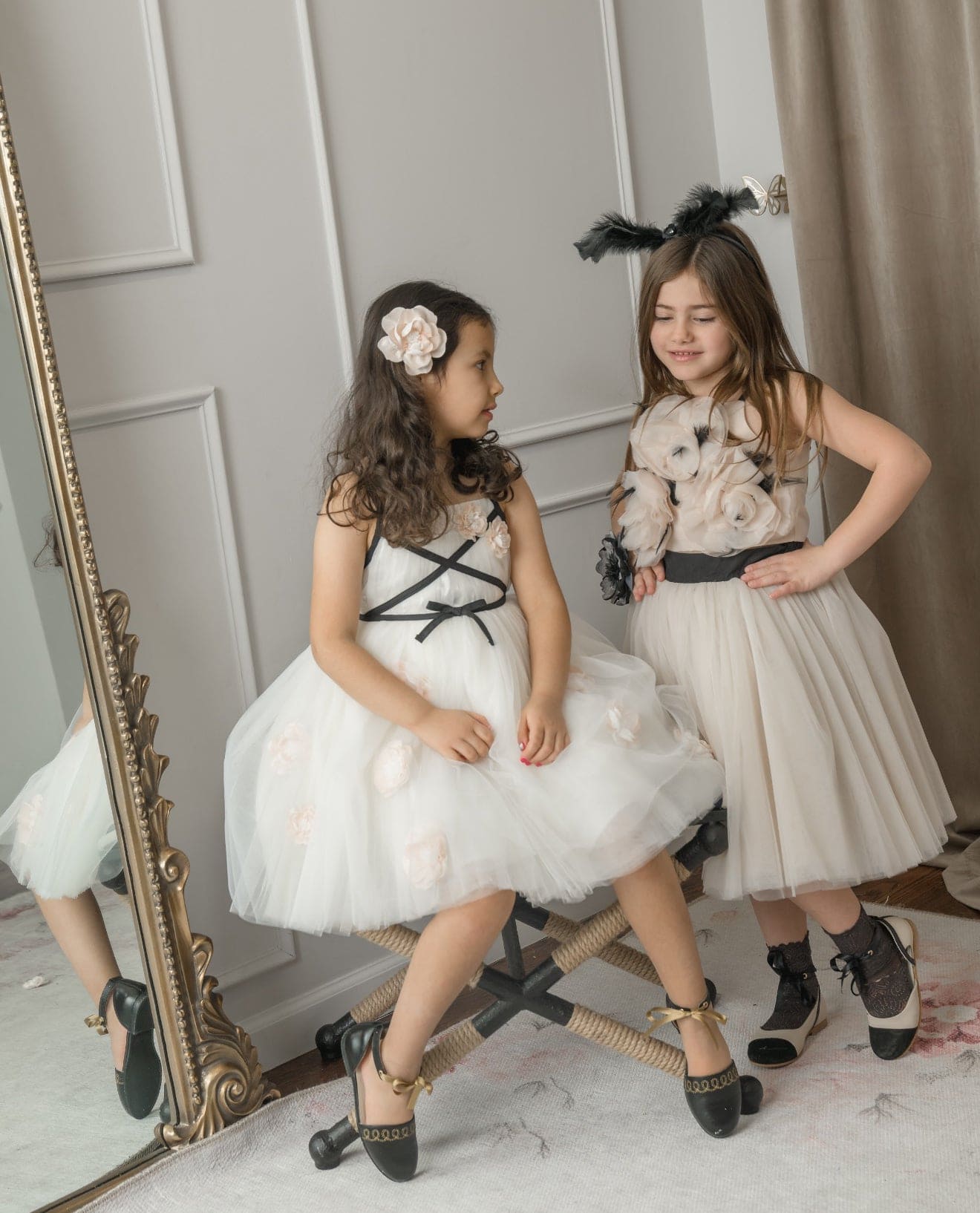 Giselle Ivory Criss-Cross Tulle Dress
