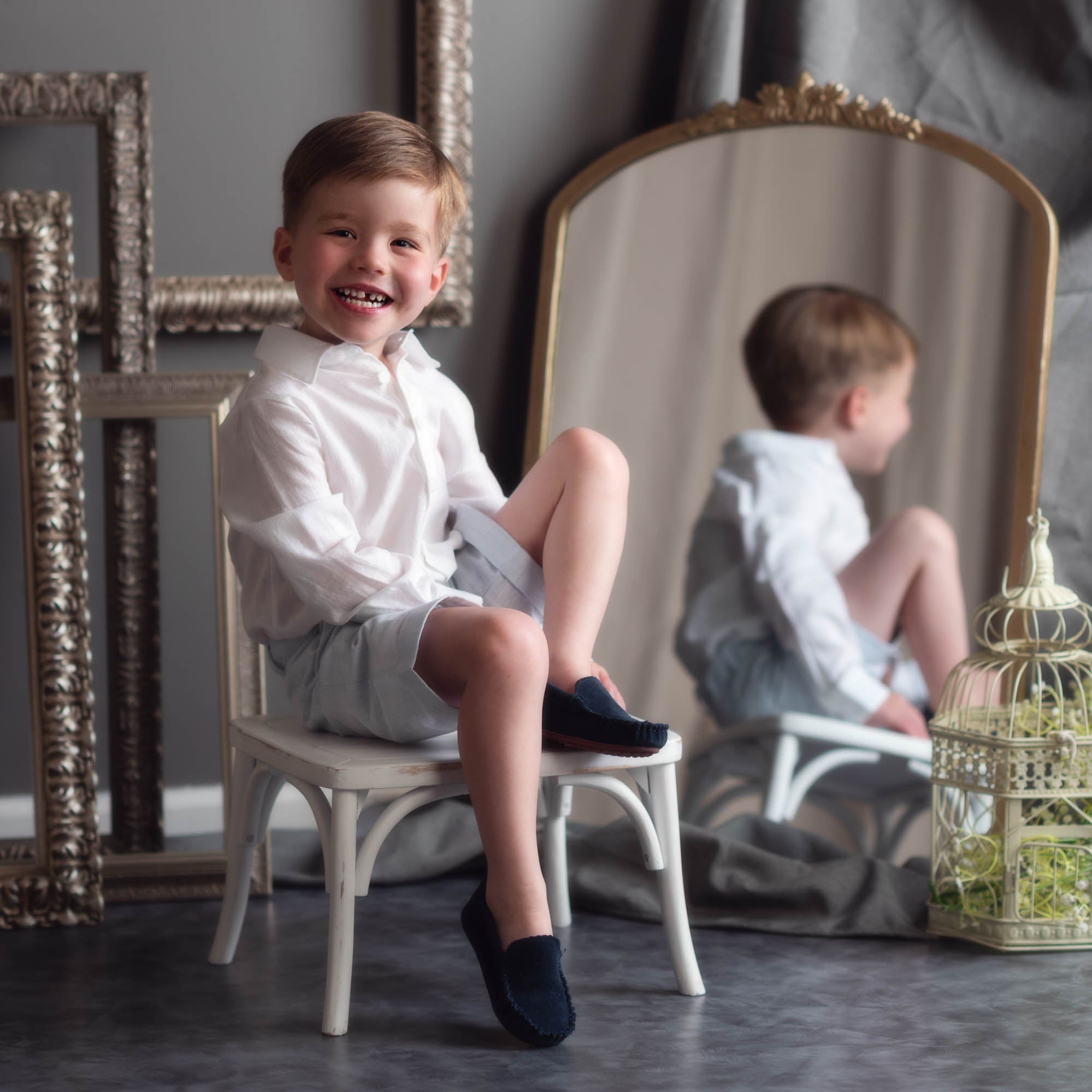 Charlotte Baby Blue Boys' Button Down Shirt