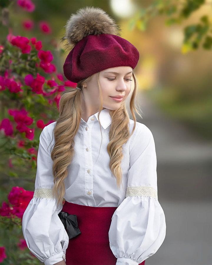 Wool Beret with Pom Pom - Petite Maison Kids