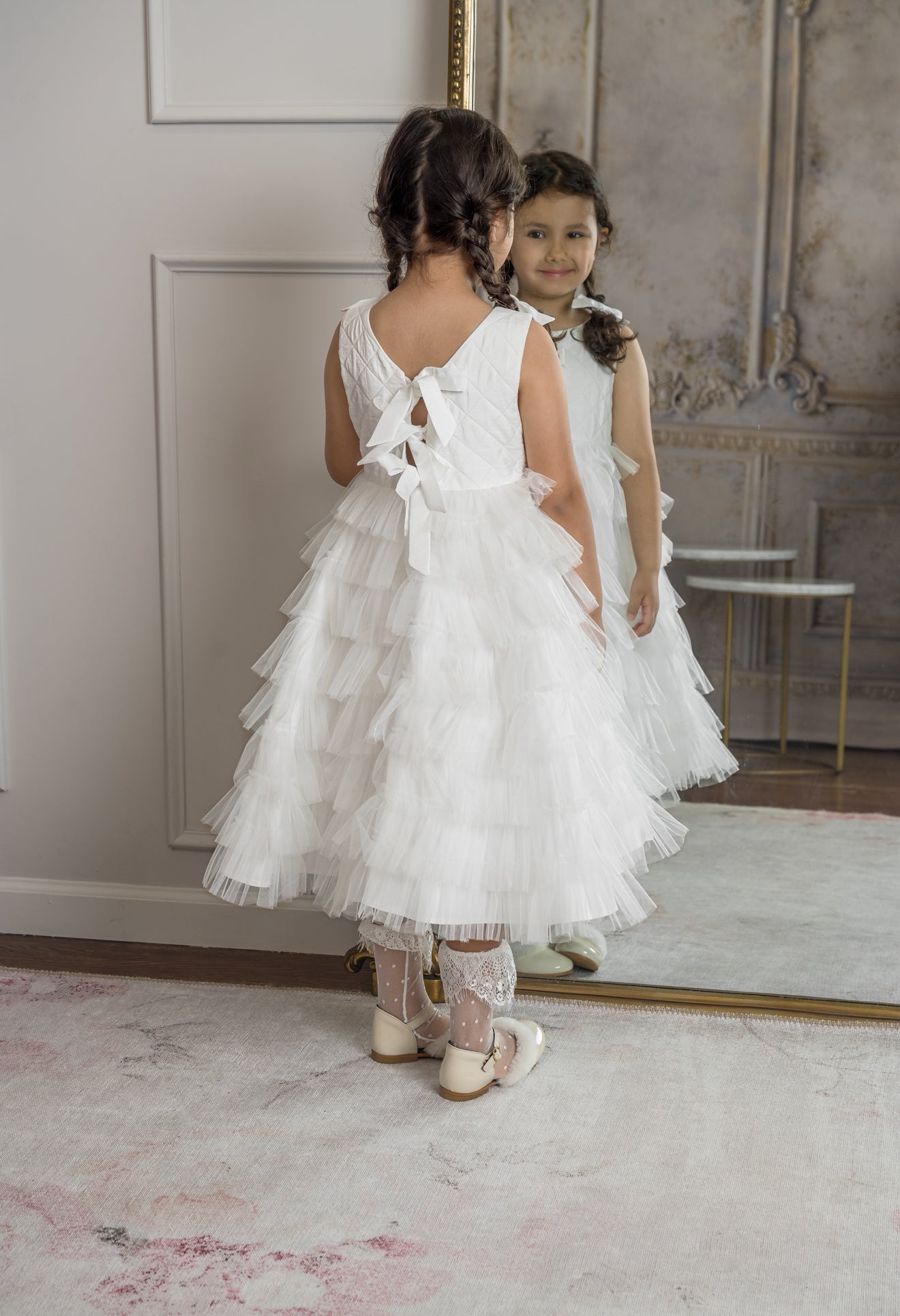 Poppy White Quilted Dress