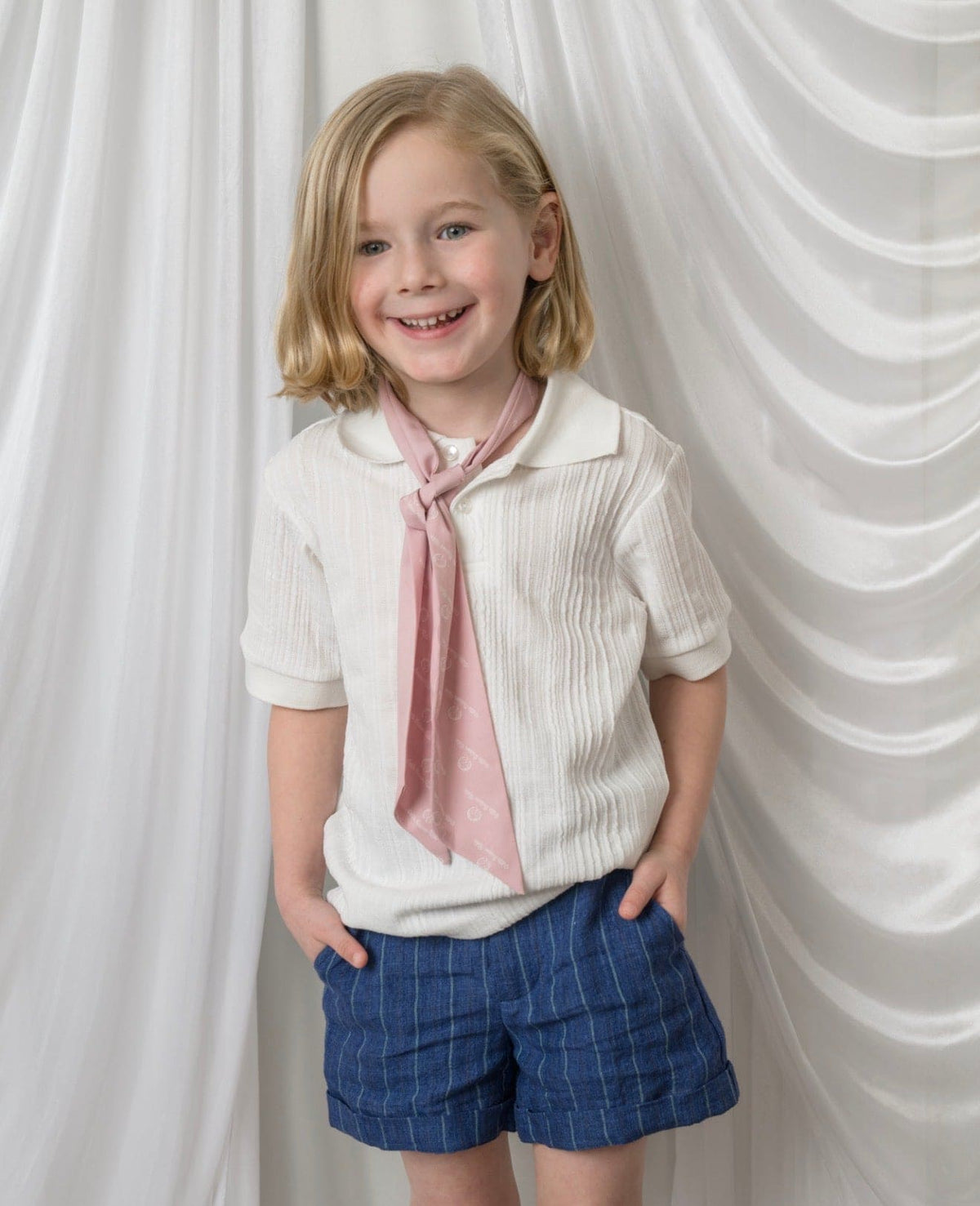 Alex White Short Sleeve Polo Shirt - Petite Maison Kids