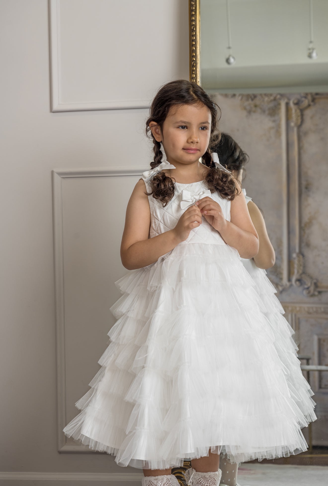 Poppy White Quilted Dress