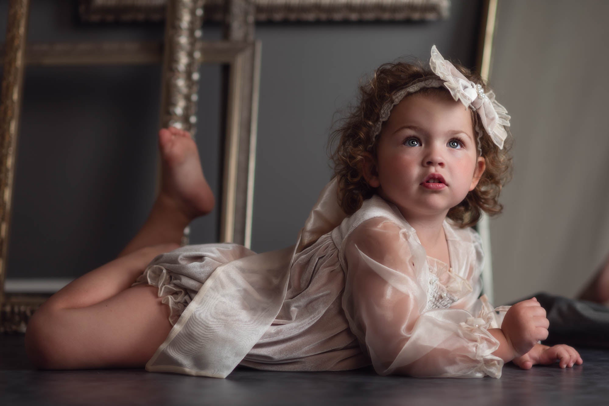 Helena Beige Velour Baby Headband