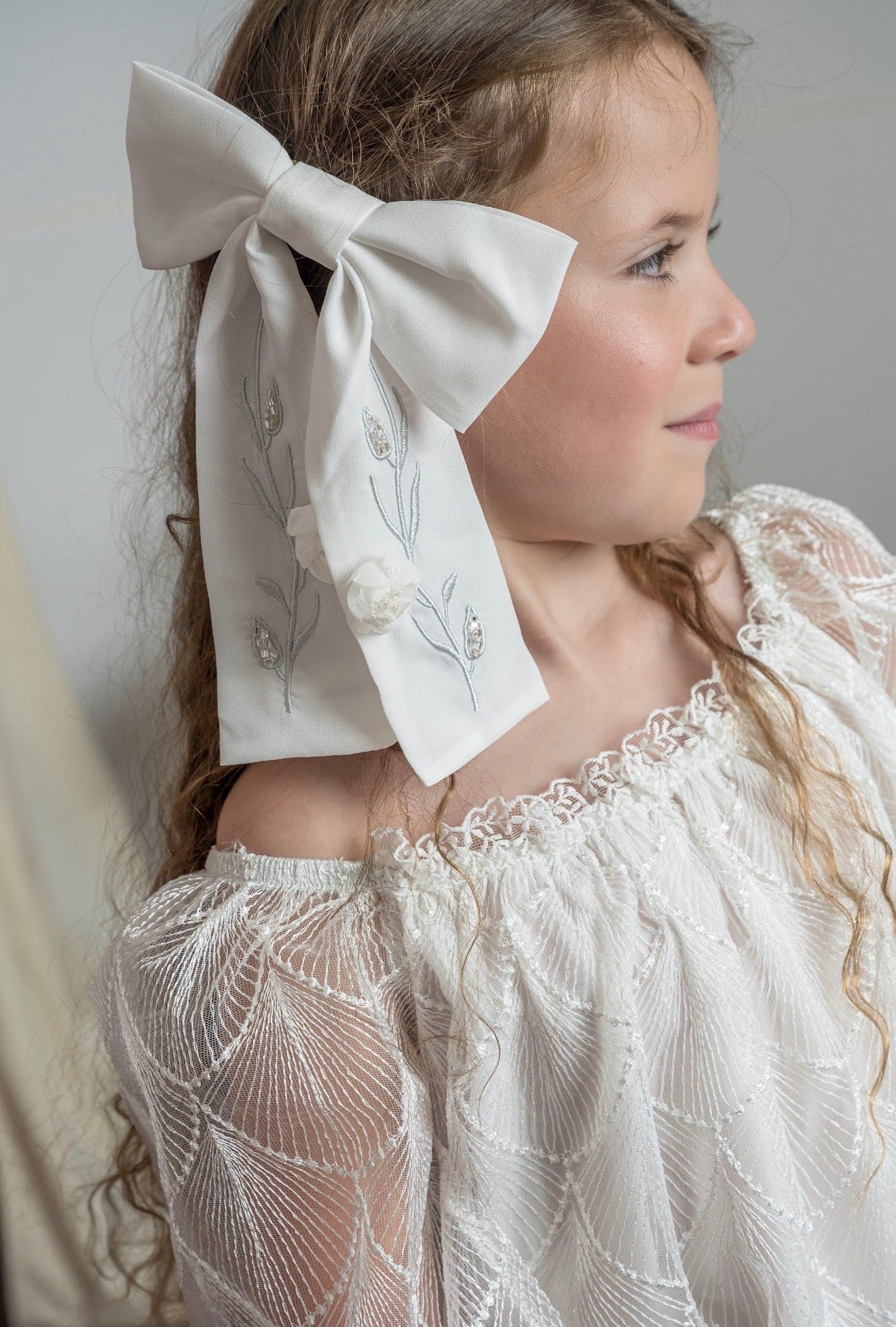 Faith White Ceremony Hair Bow