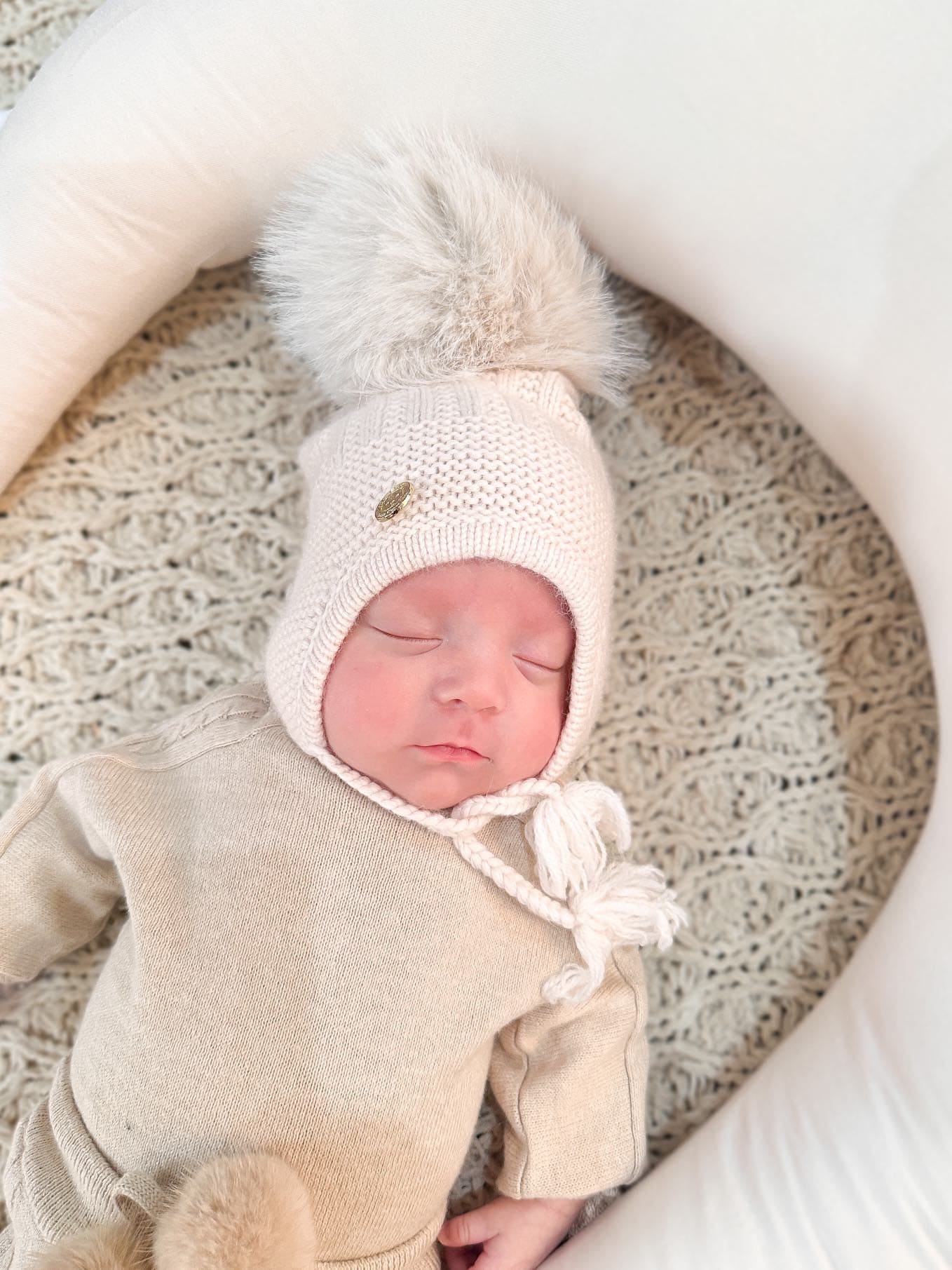 London Cashmere Faux Fur Aviator Hat