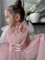 Pink Flower Neck Tie