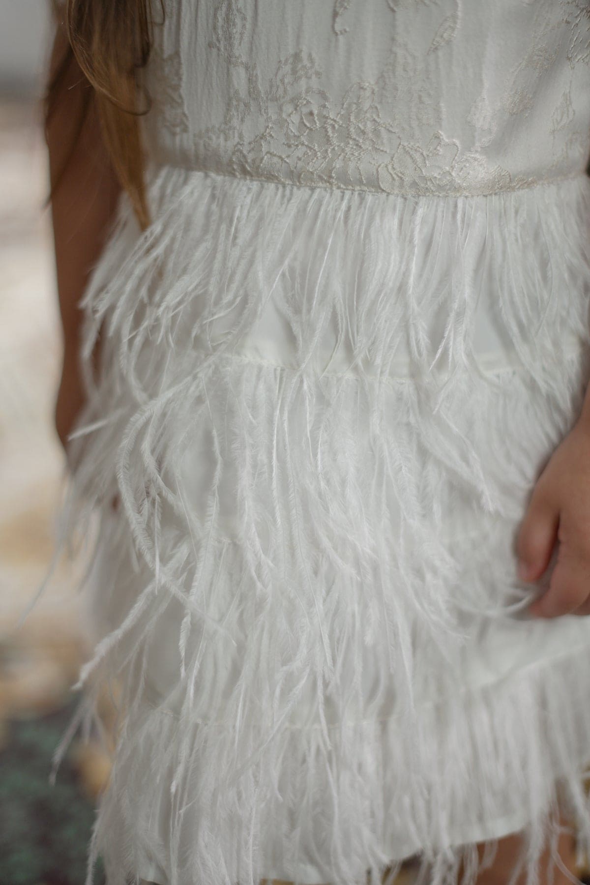 Eliza Ivory Feather Dress