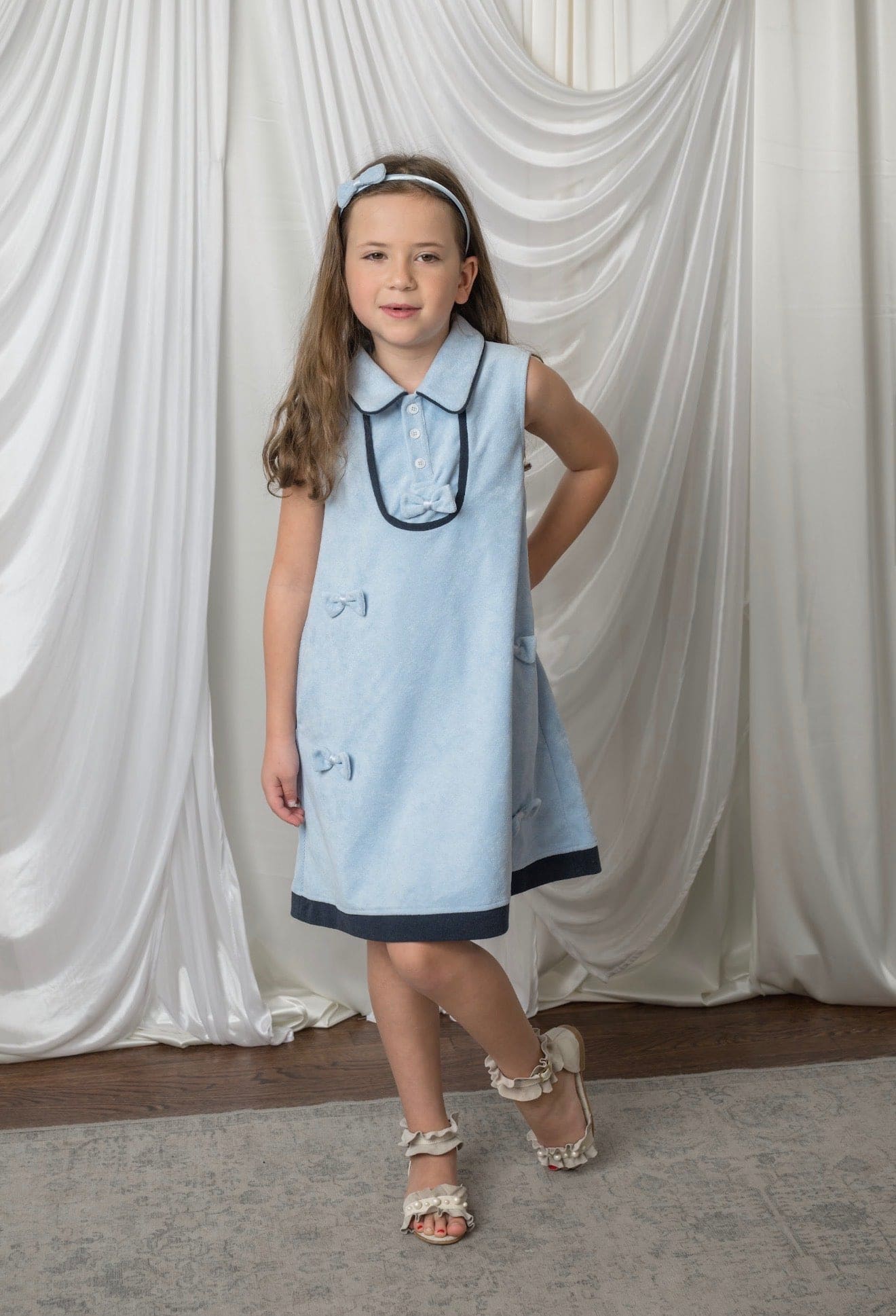 Terry Baby Blue Dress - Petite Maison Kids
