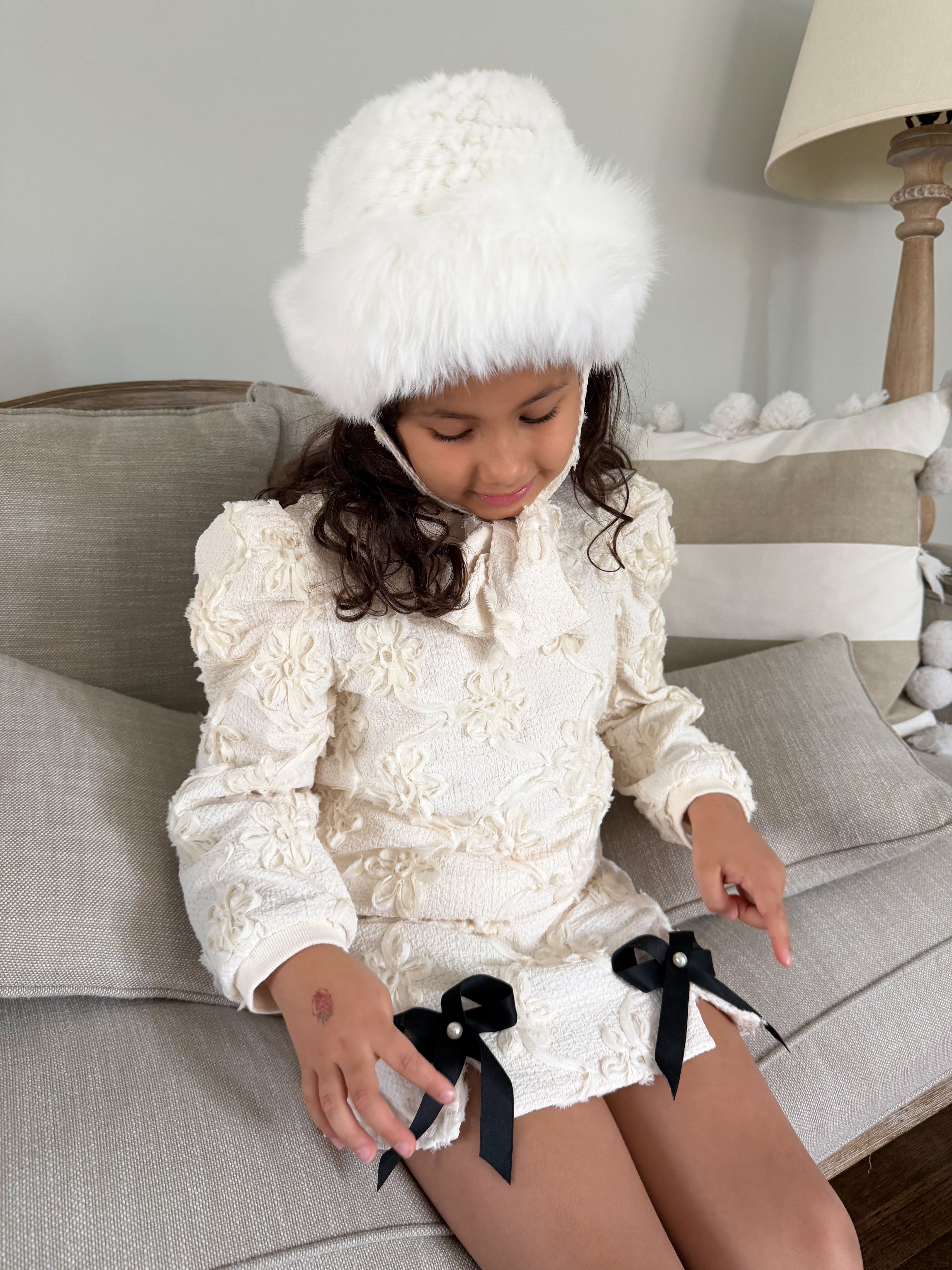 Ava Kids Fox Fur Hat