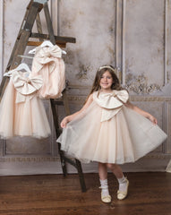 Jackie Peach Tulle Dress - Petite Maison Kids