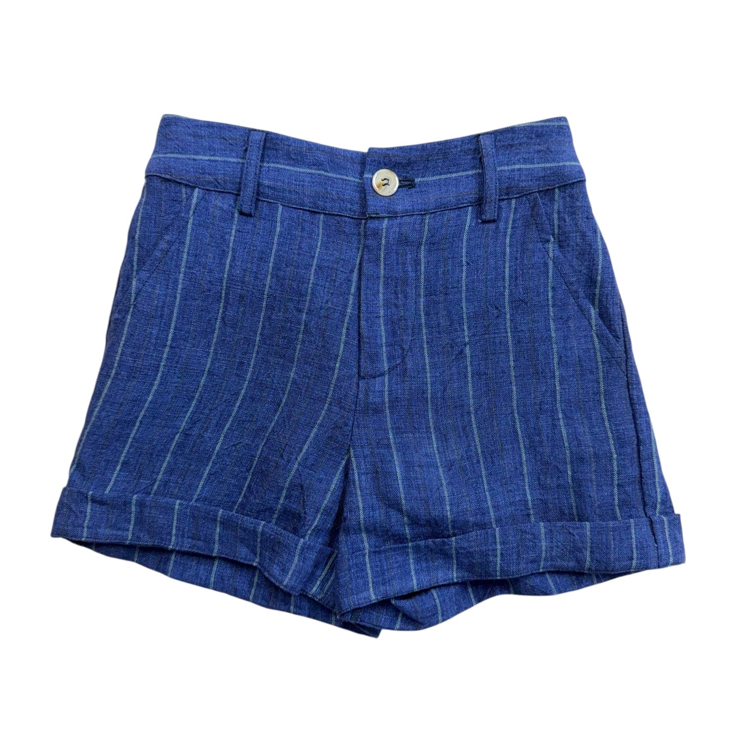 Navy Boys' Striped Linen Shorts
