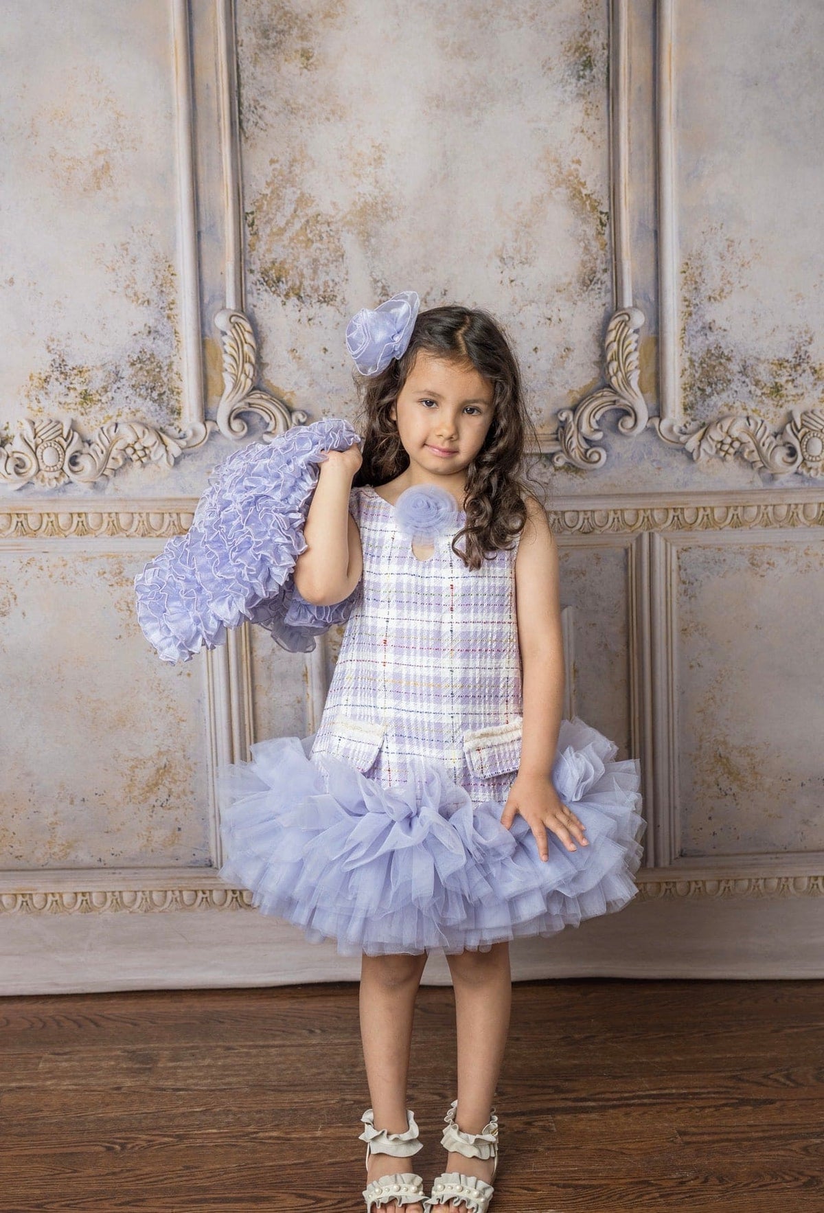 Violet Tweed and Tulle Dress - Petite Maison Kids