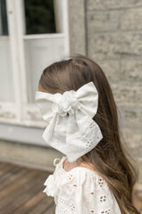Blanca White Cotton Hair Bow