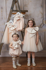 Jackie Peach Tulle Dress - Petite Maison Kids