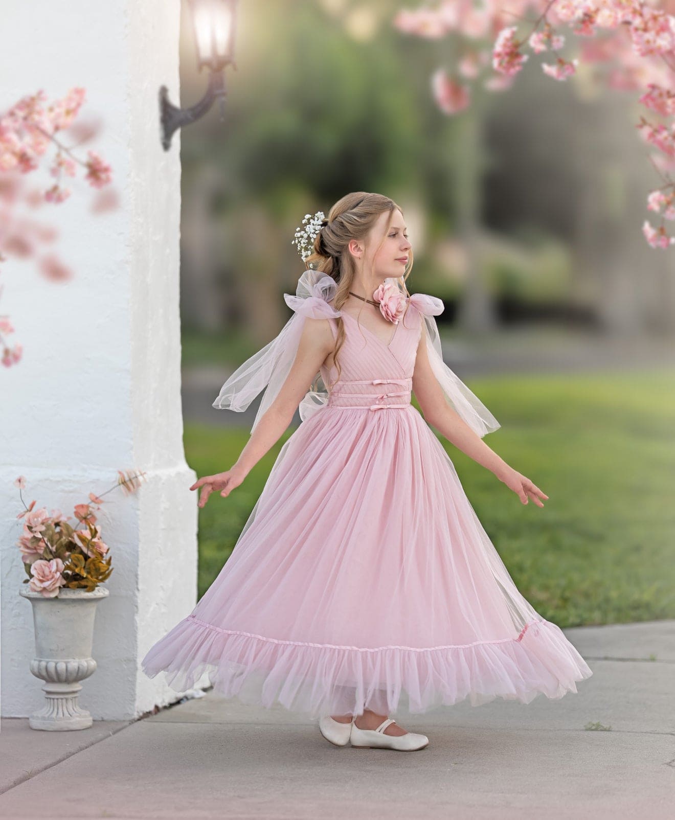 Camila Light Pink Tulle Gown