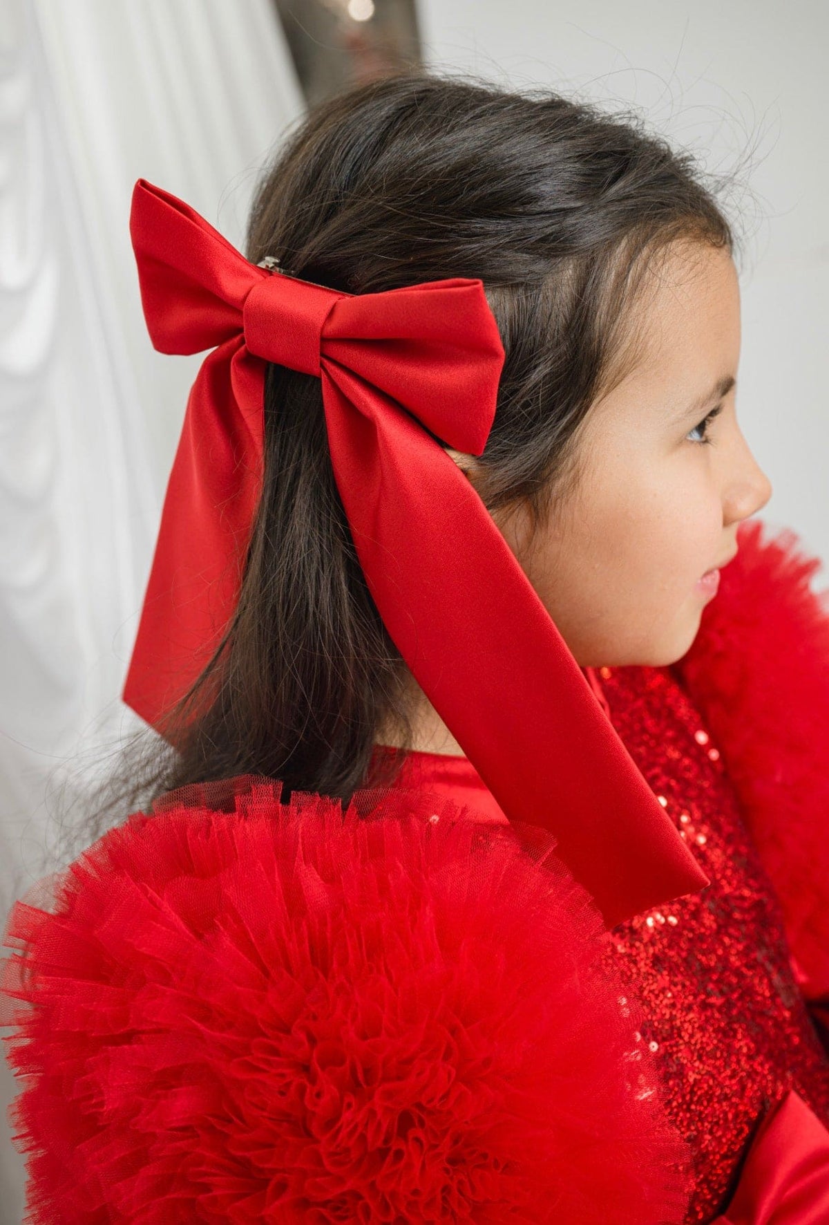 Scarlett Red Satin Hair Bow