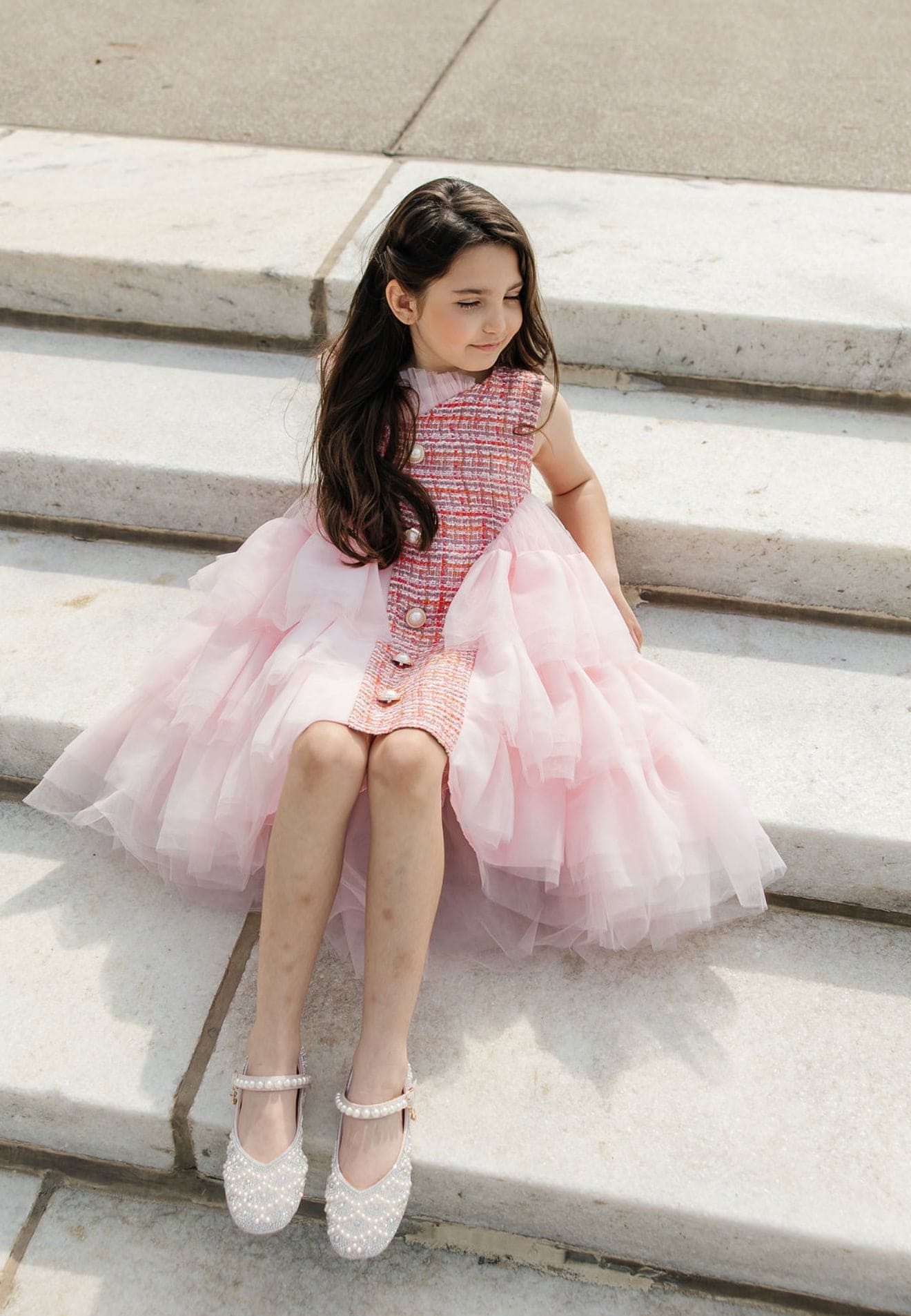 Kellie Pink Tweed Dress