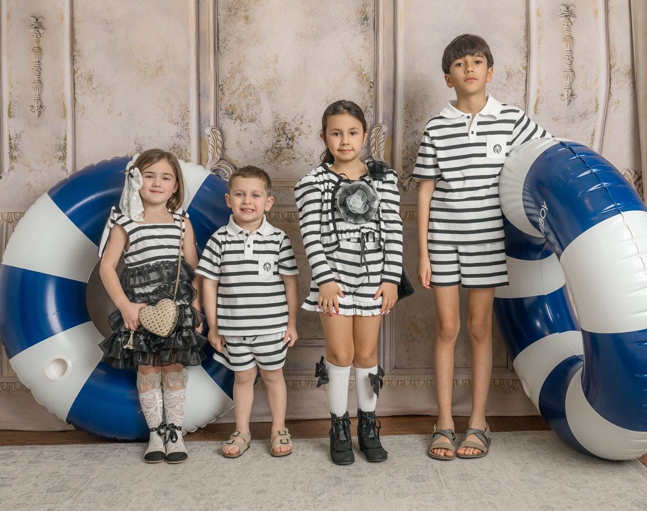 Monaco Black and White Striped Dress