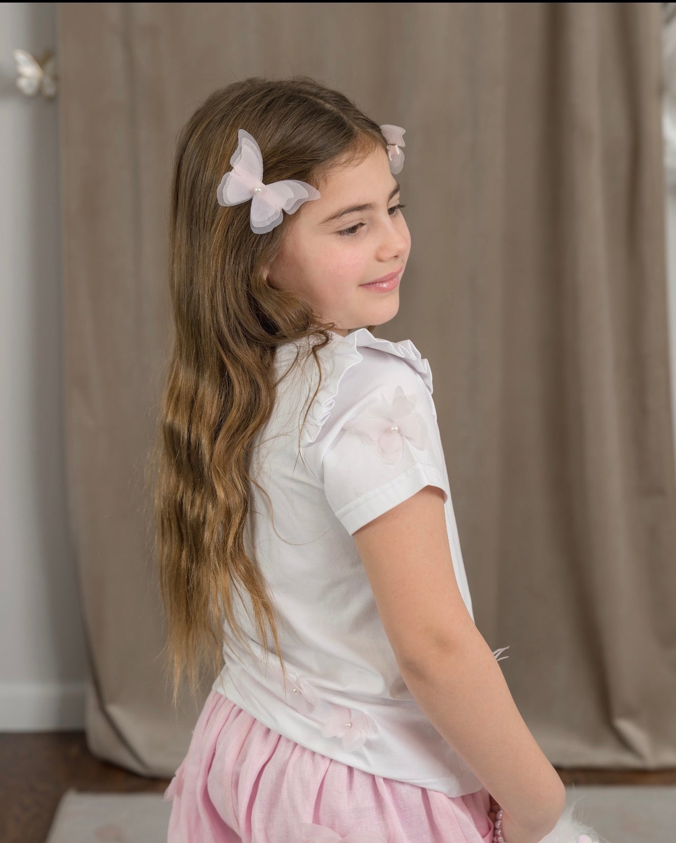 Pink Butterfly Hair Clip - Petite Maison Kids