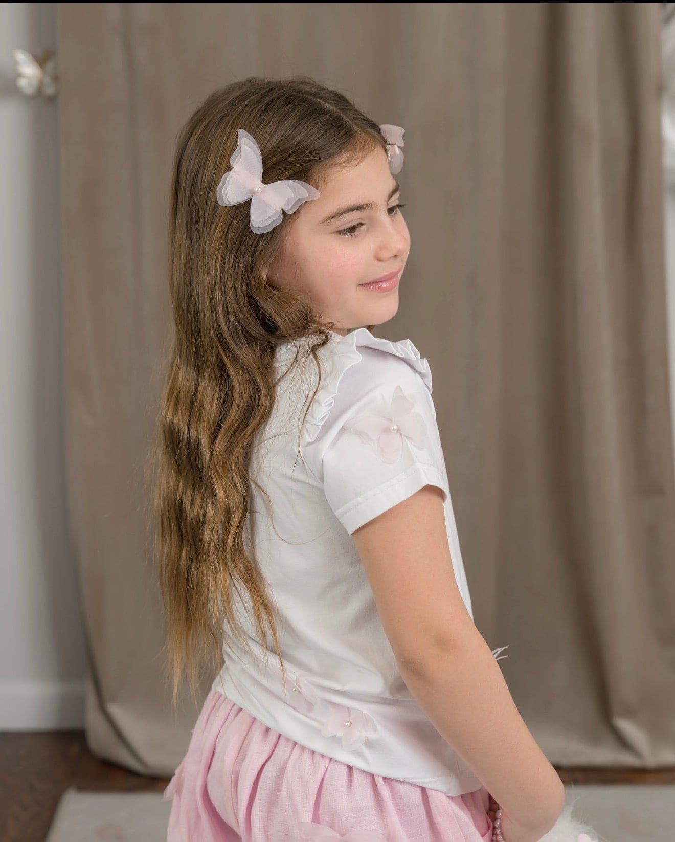 Pink Butterfly Hair Clip - Petite Maison Kids