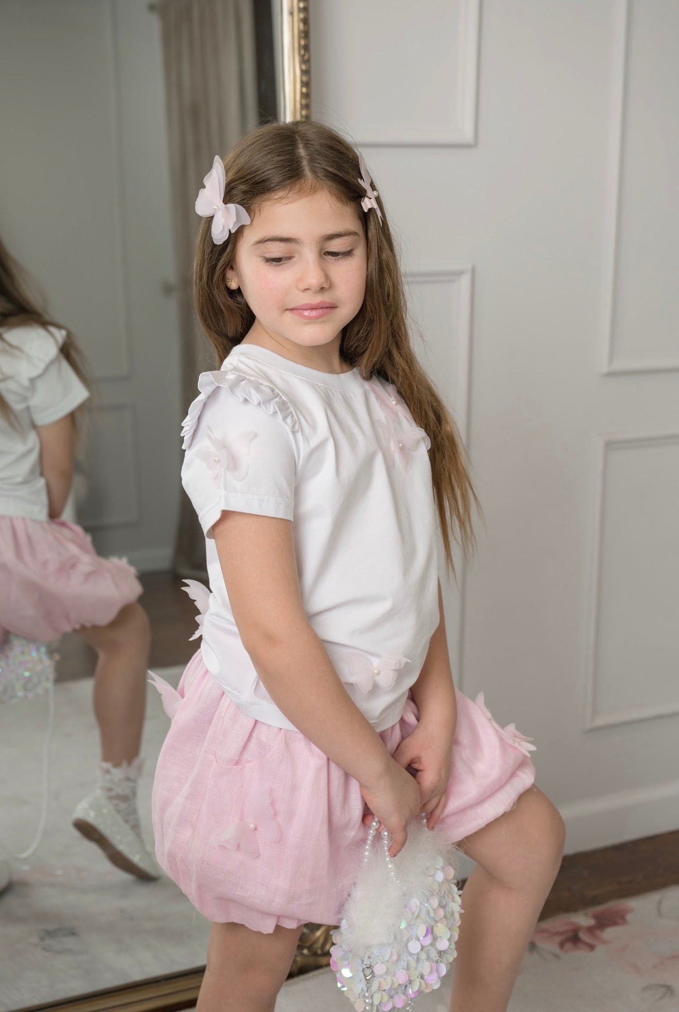 Pink Butterfly Hair Clip - Petite Maison Kids