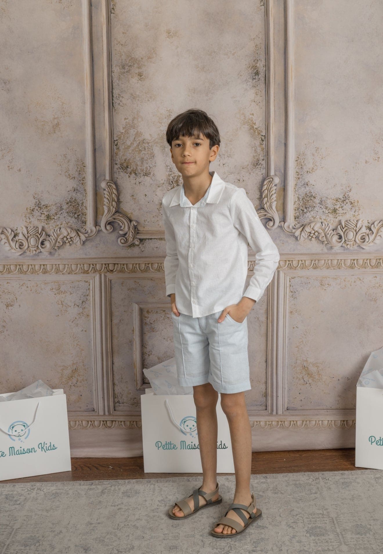 Charlotte Baby Blue Boys' Button Down Shirt