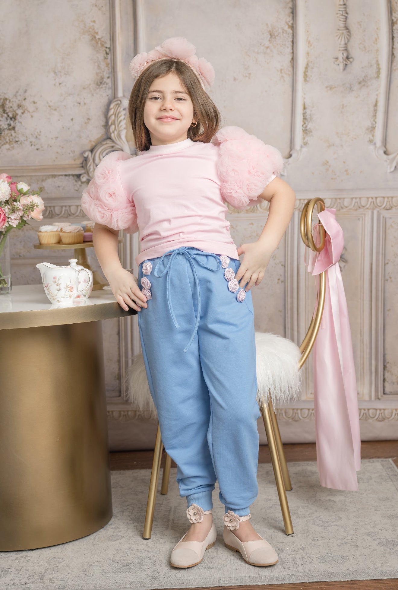 Maya Blue Cotton Lounge Pants