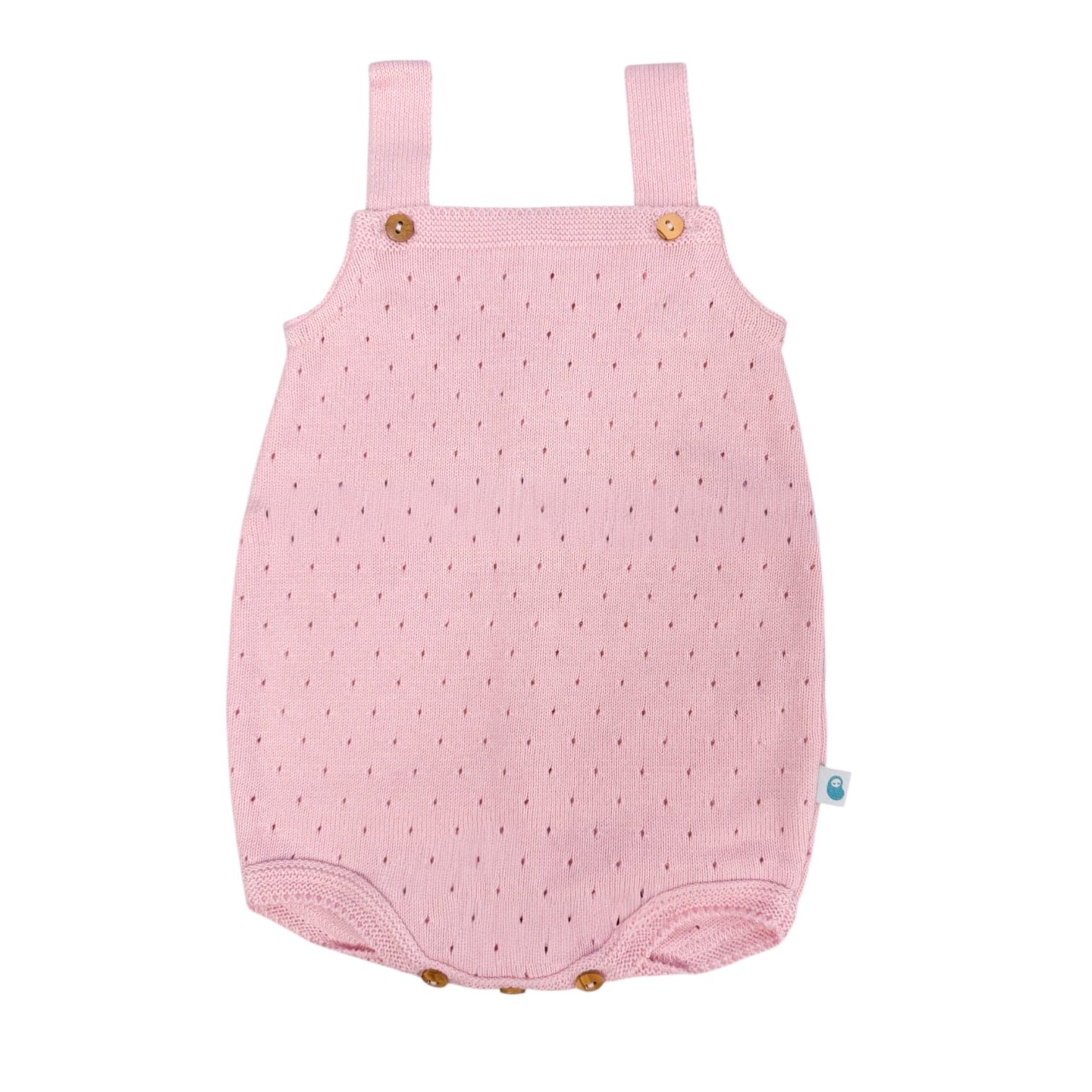 Pink Cotton Knit Overall Romper