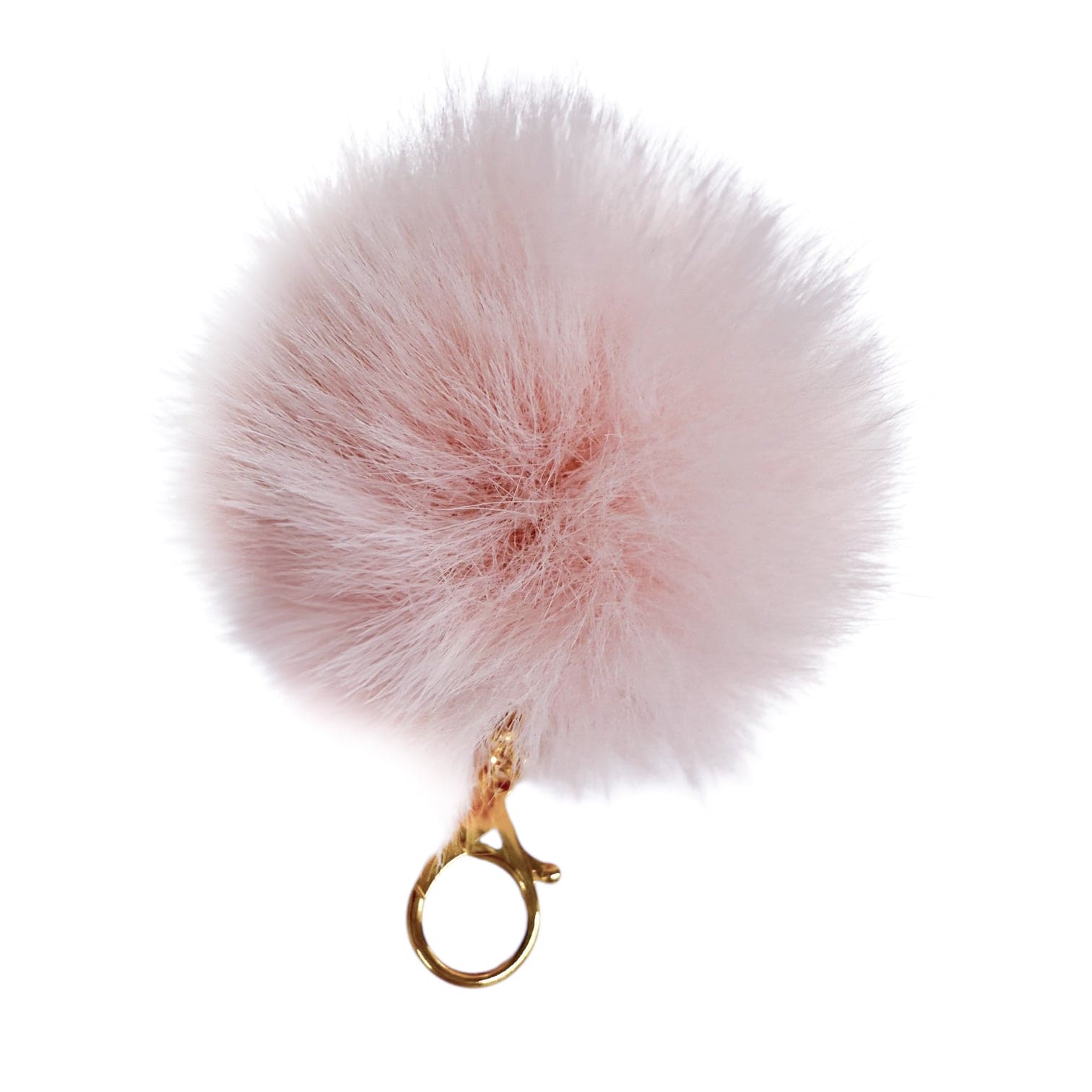 Pink Heart Faux Fur Pom Handbag Charm