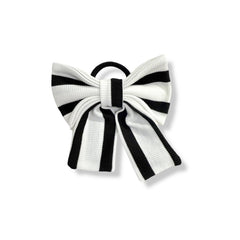 Monaco Black and White Hair Bow Scrunchie