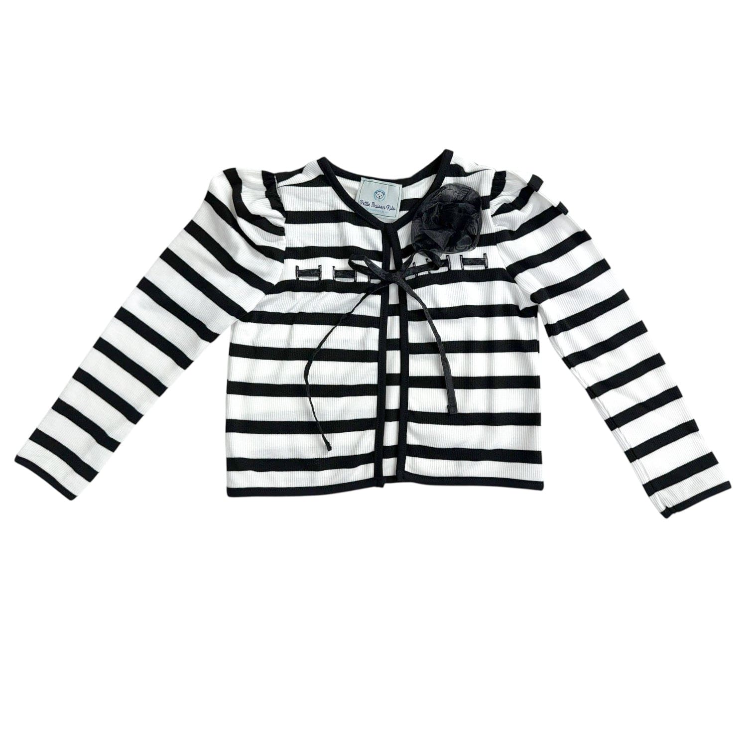 Monaco Black and White Striped Cardigan