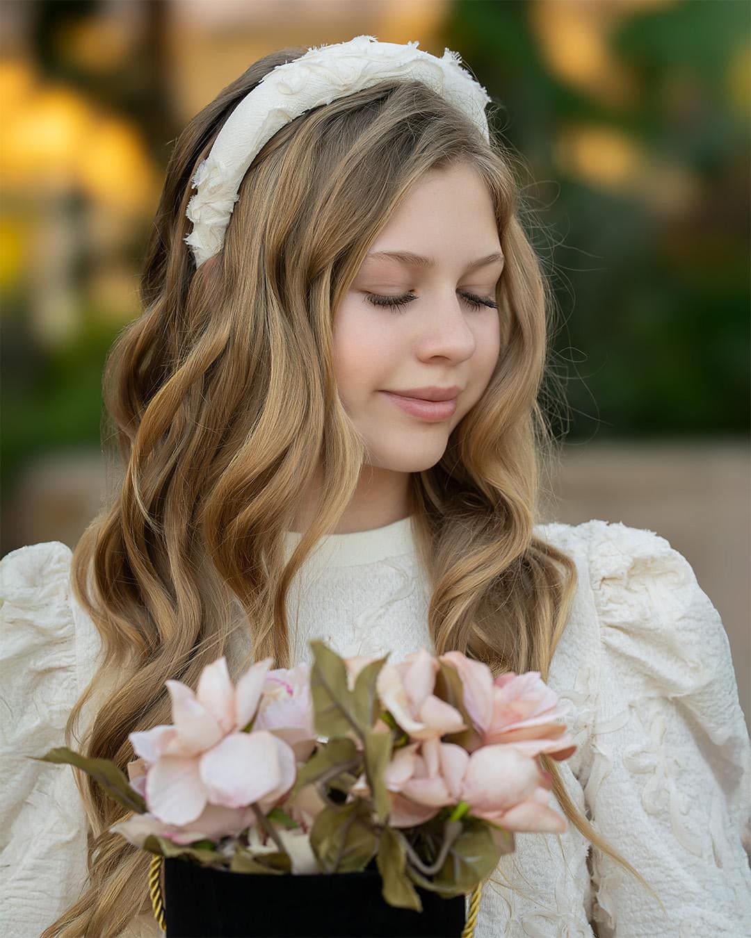 Ava Ivory Flower Headband