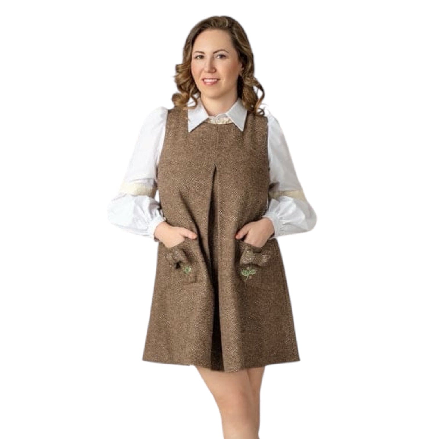 Herringbone Tweed Mom Dress