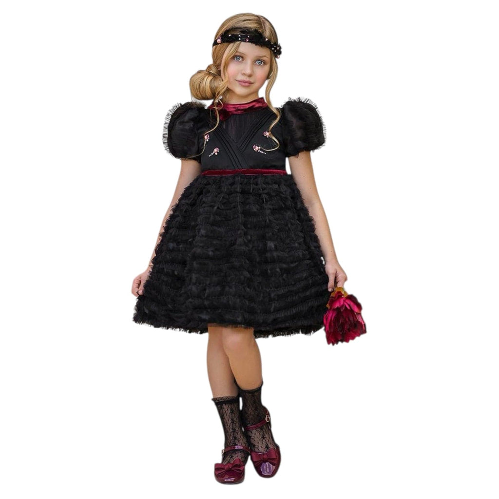 Kylie Black Tulle and Organza Dress