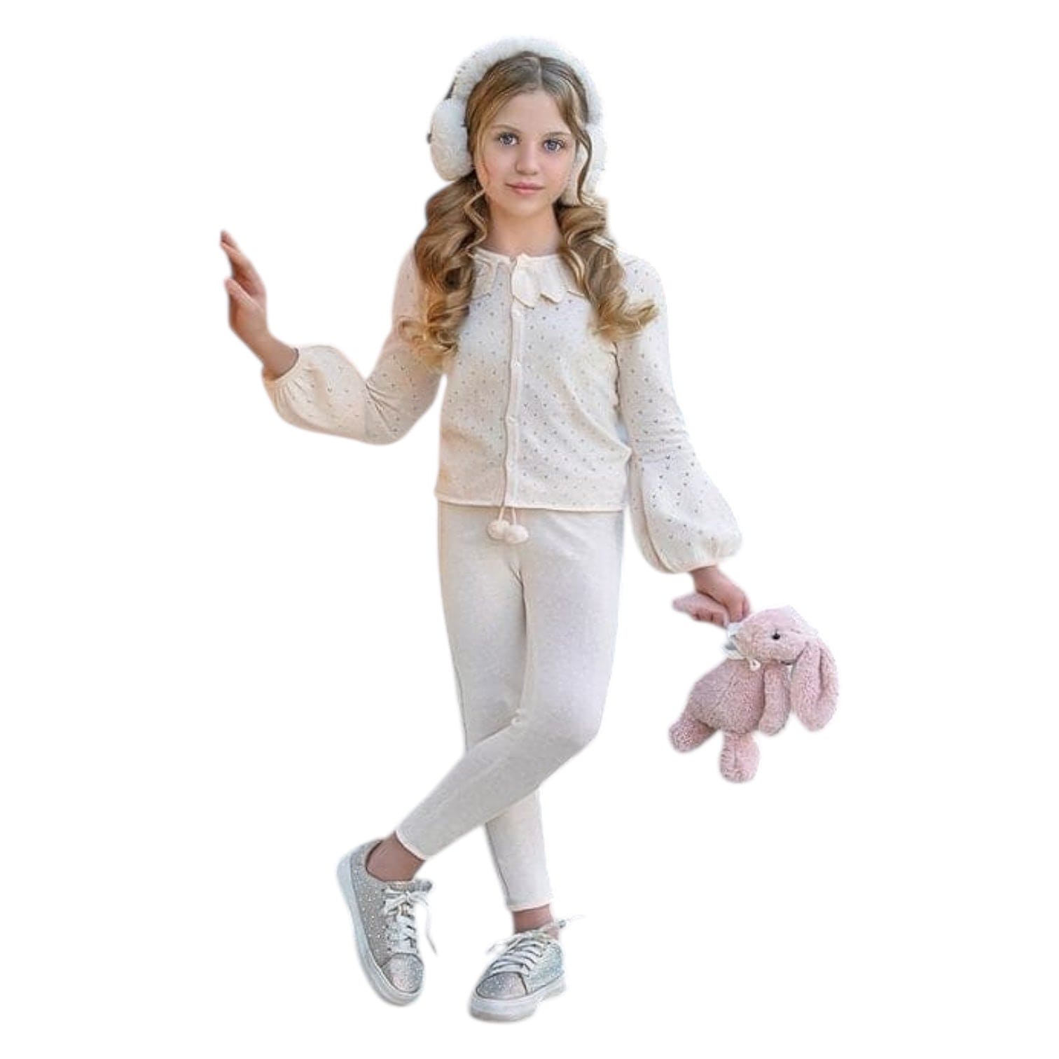 Melody Popsicle Cream Knit Top and Leggings Set