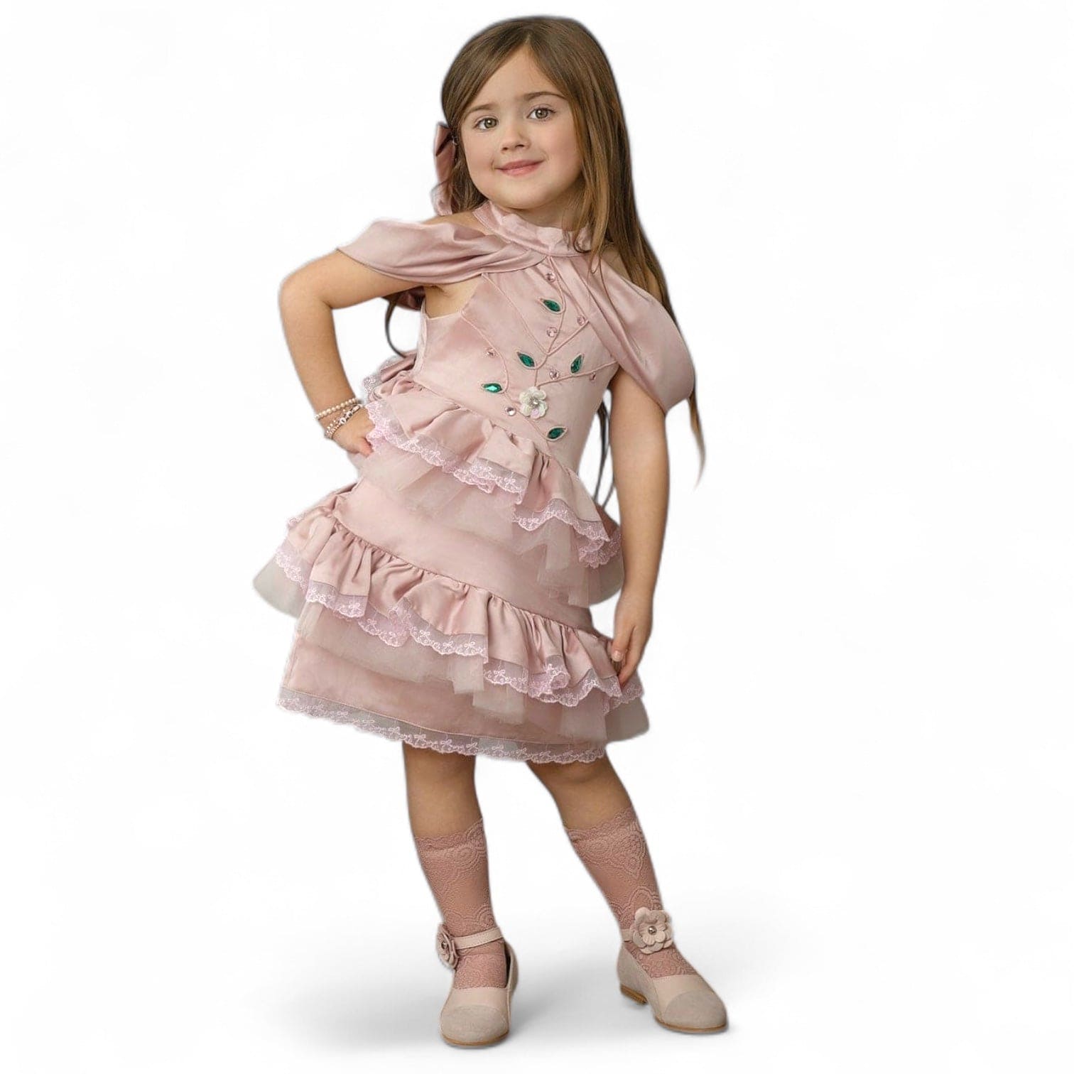 Desa handmade cotton ballerina dress- Pink Peony main image 0