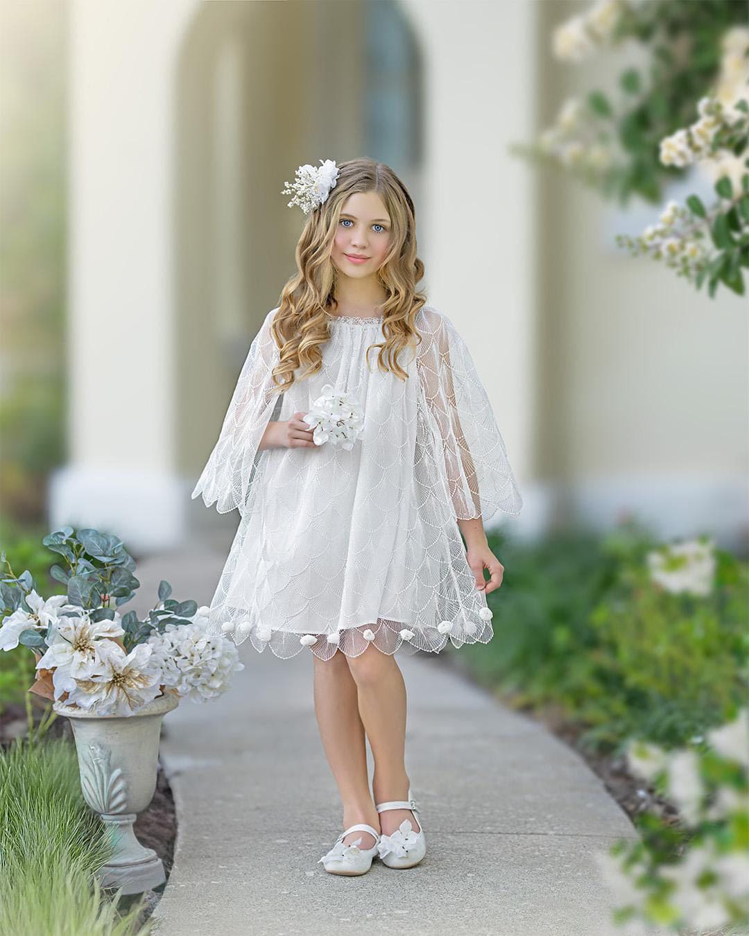 Faith White Scallop Dress