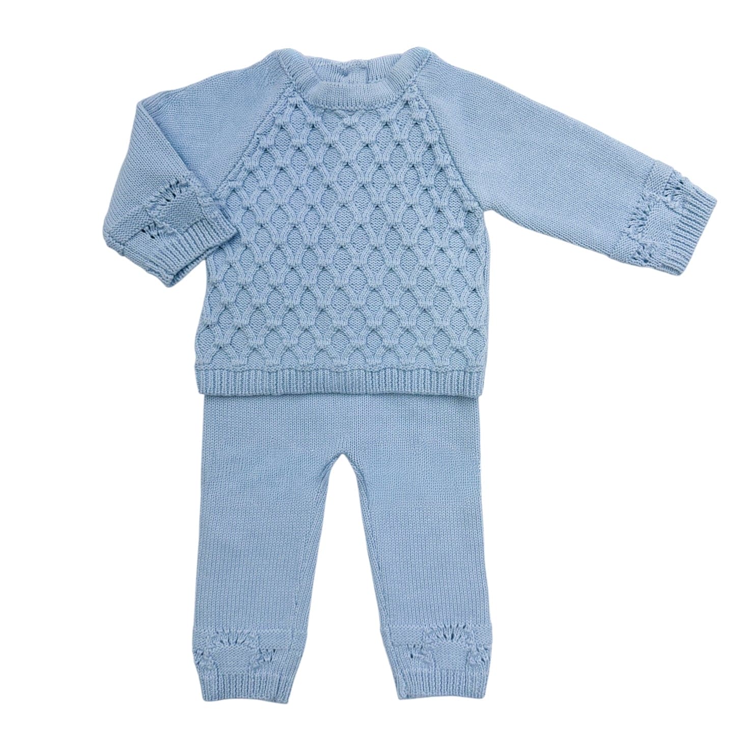 Carl Blue Knit Cotton Baby Set