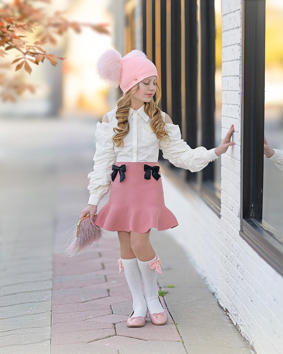 Flare Skirt with Satin Bows - Petite Maison Kids