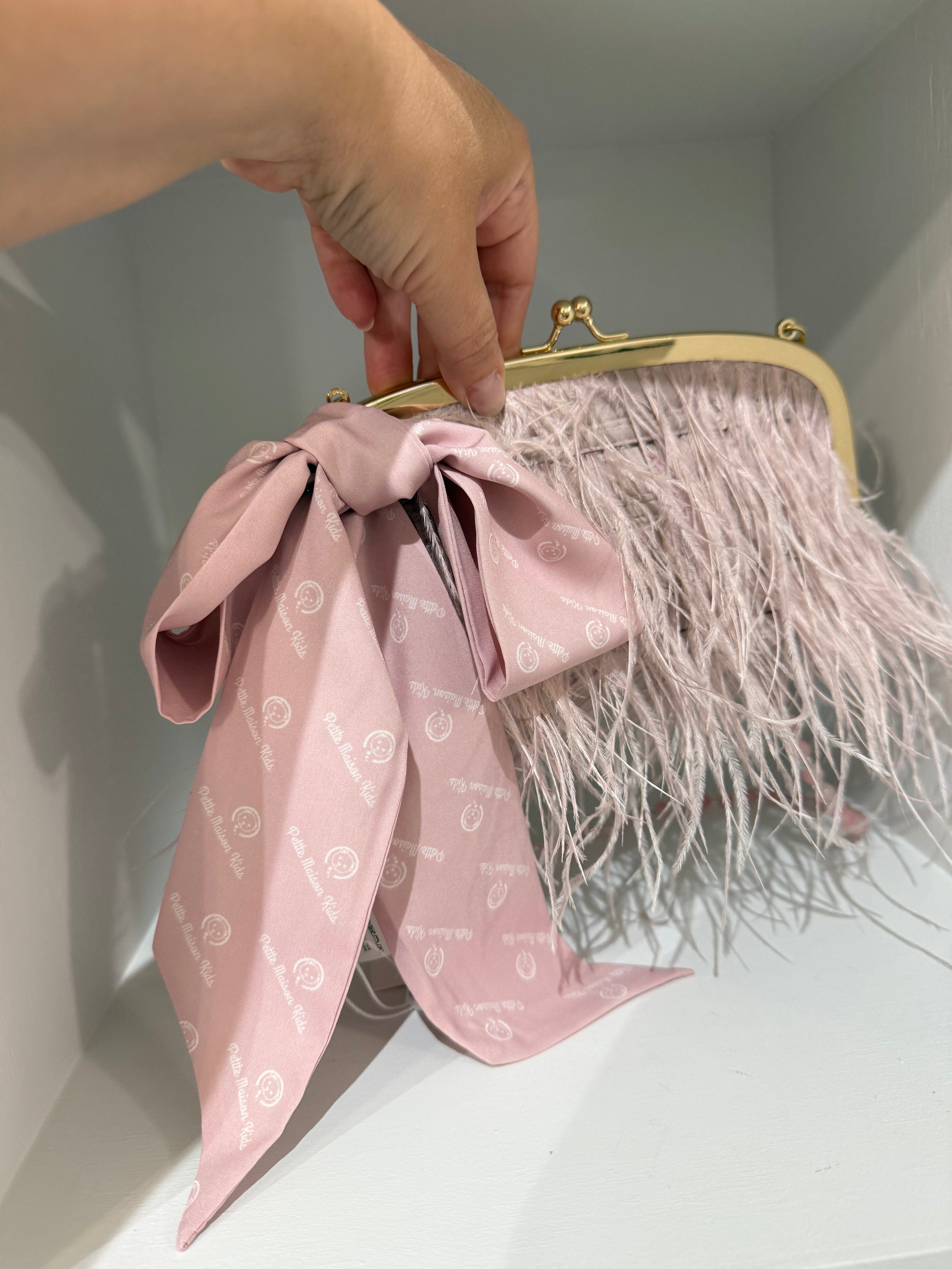 Dusty Pink Logo Chiffon Scarf