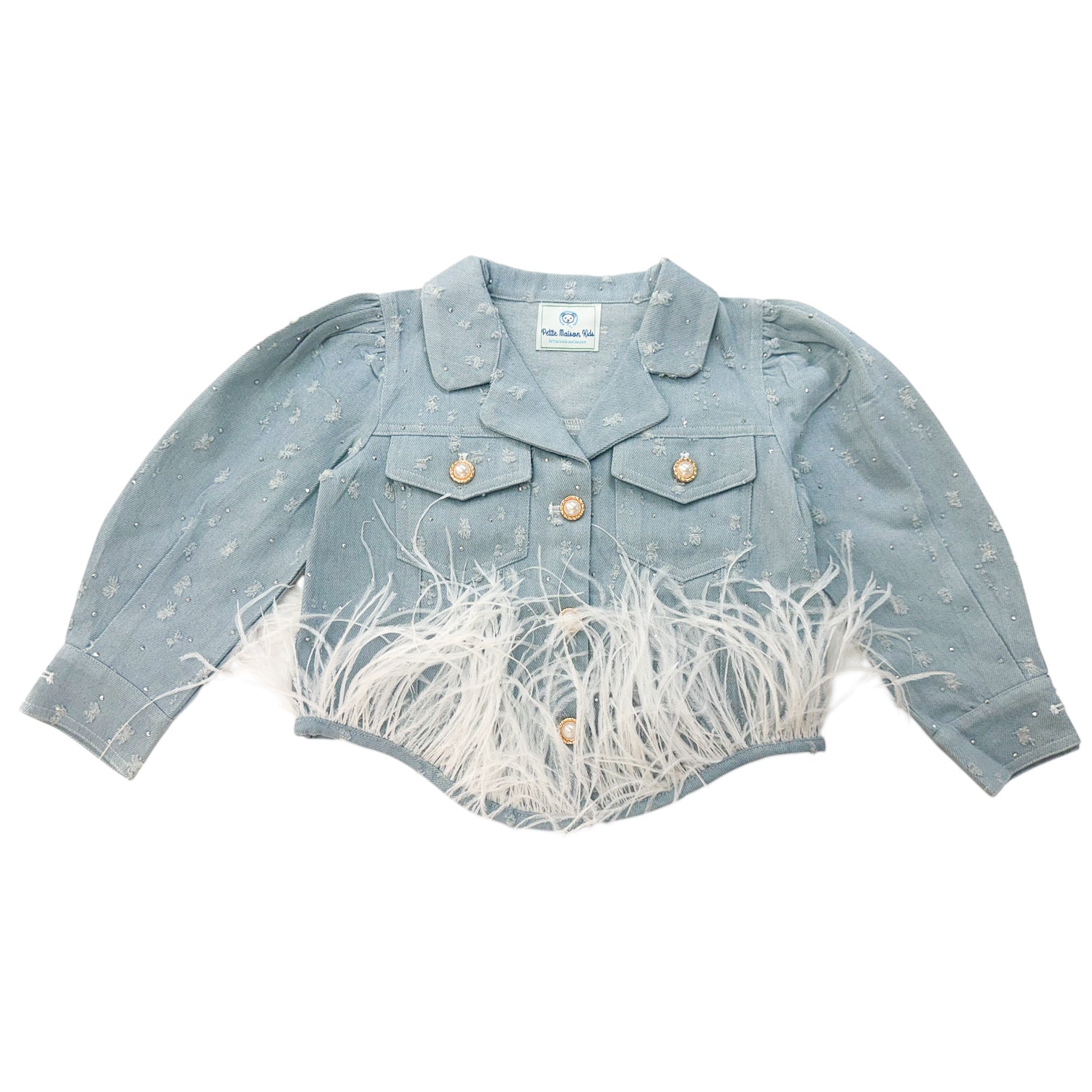 Sparkle Jeans Ostrich Feather Jacket