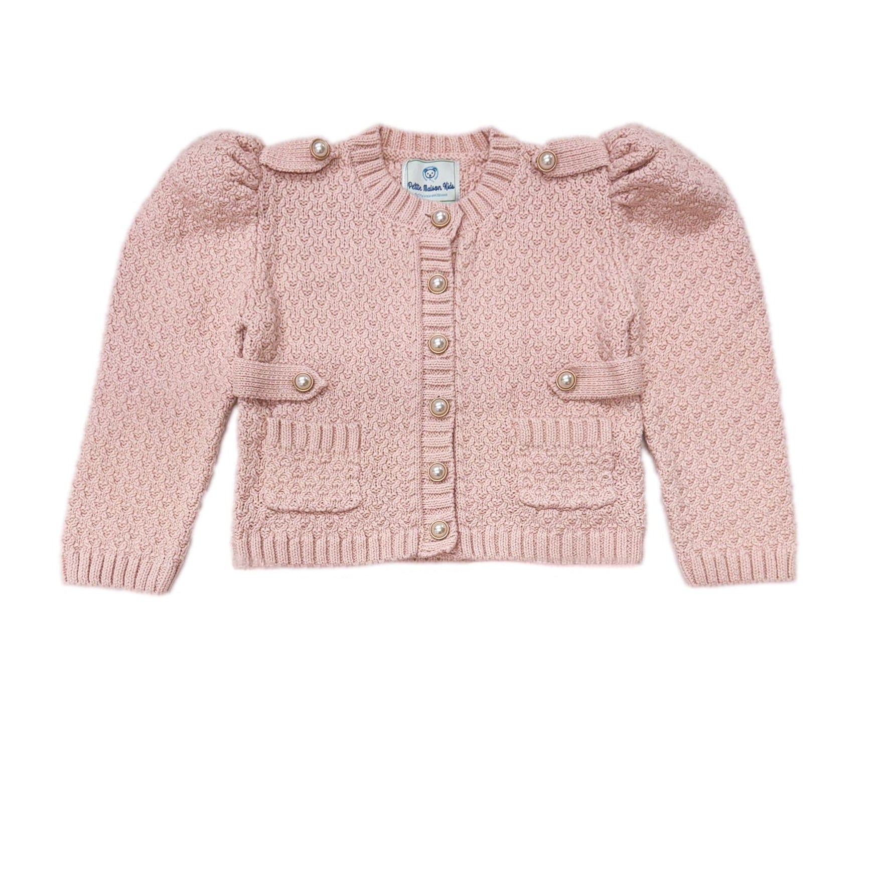 Julie Pink Knit Cotton Cardigan