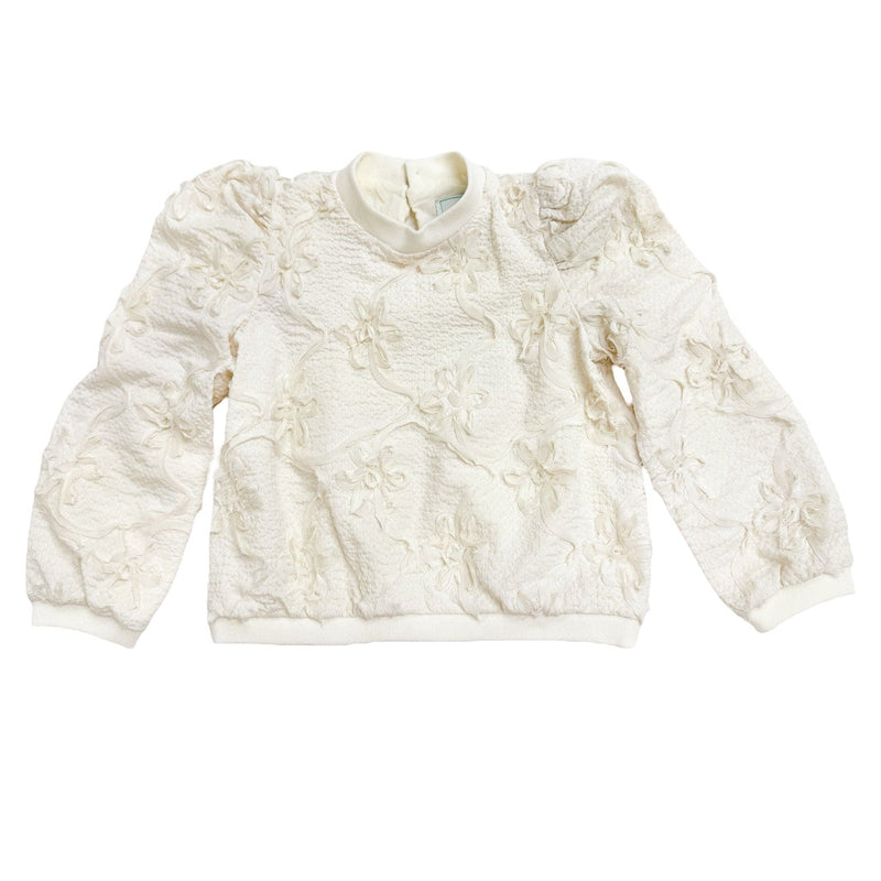 Ava Ivory Flower Sweater