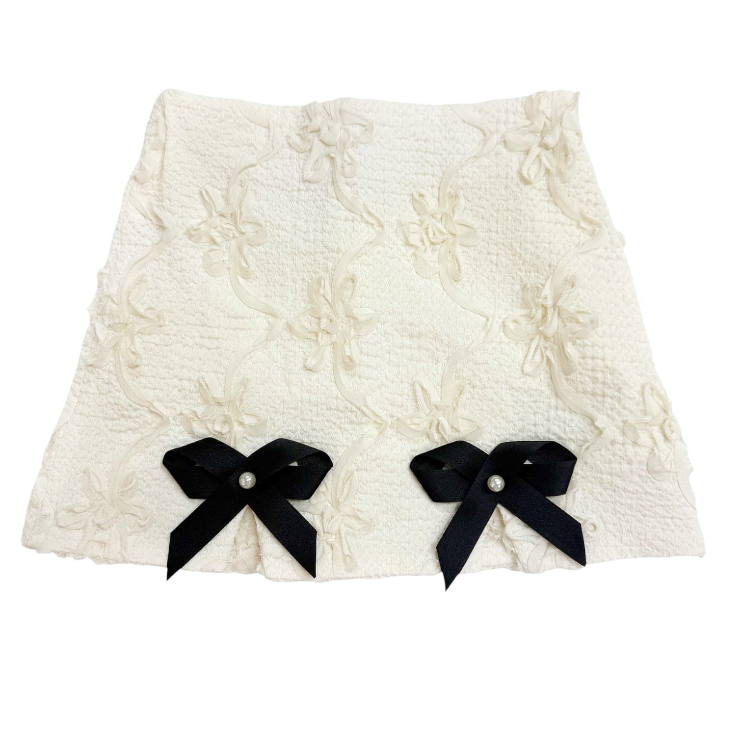 Ava Ivory Flower Bow Skirt