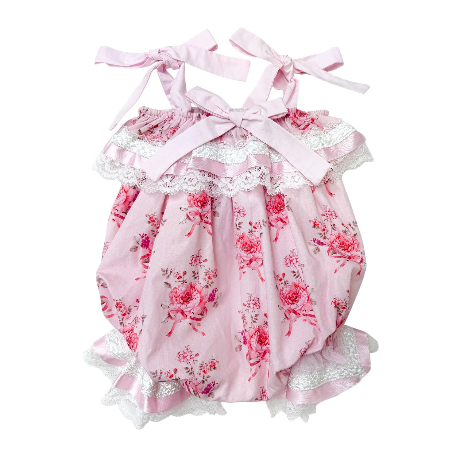 Amelia Pink Flower Print Romper