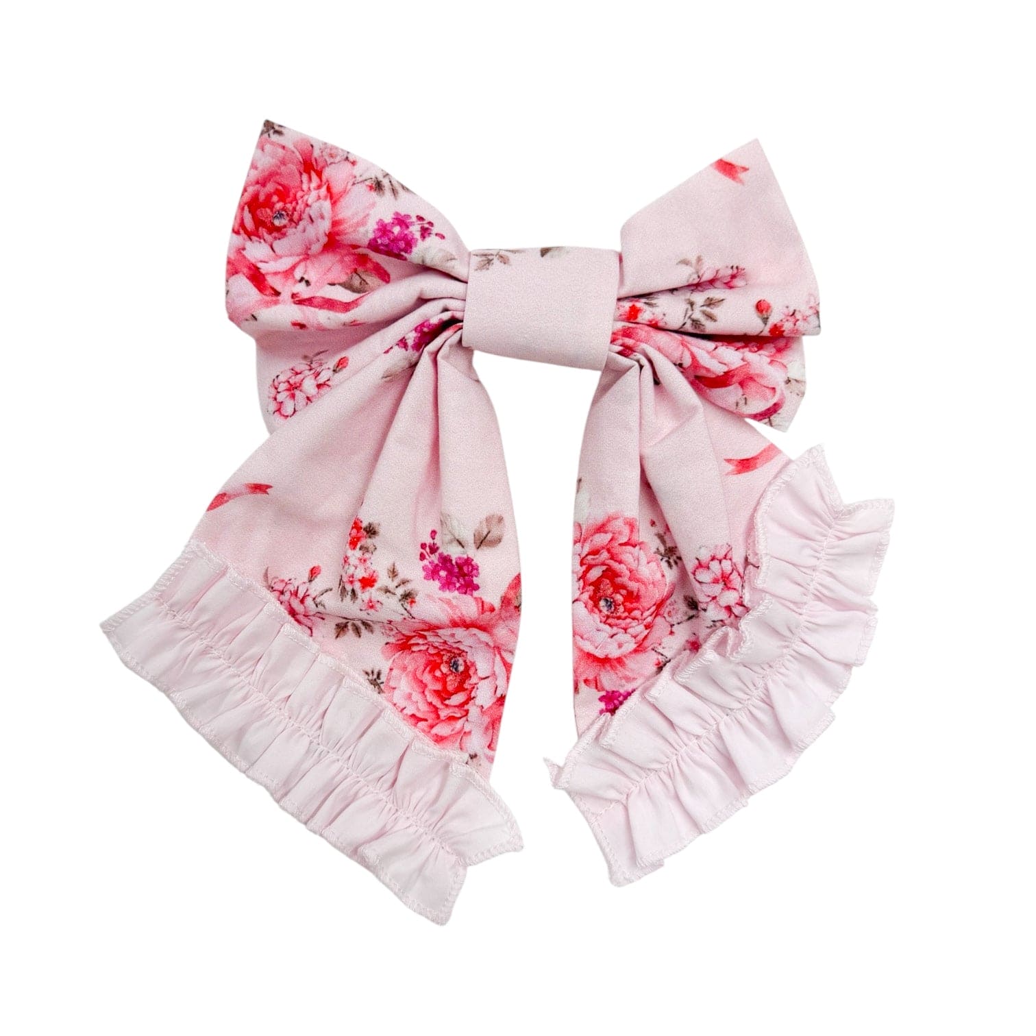 Amelia Pink Flower Print Hair Bow