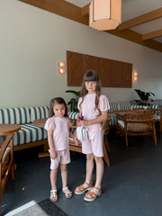 Pink Top and Biker Shorts Set