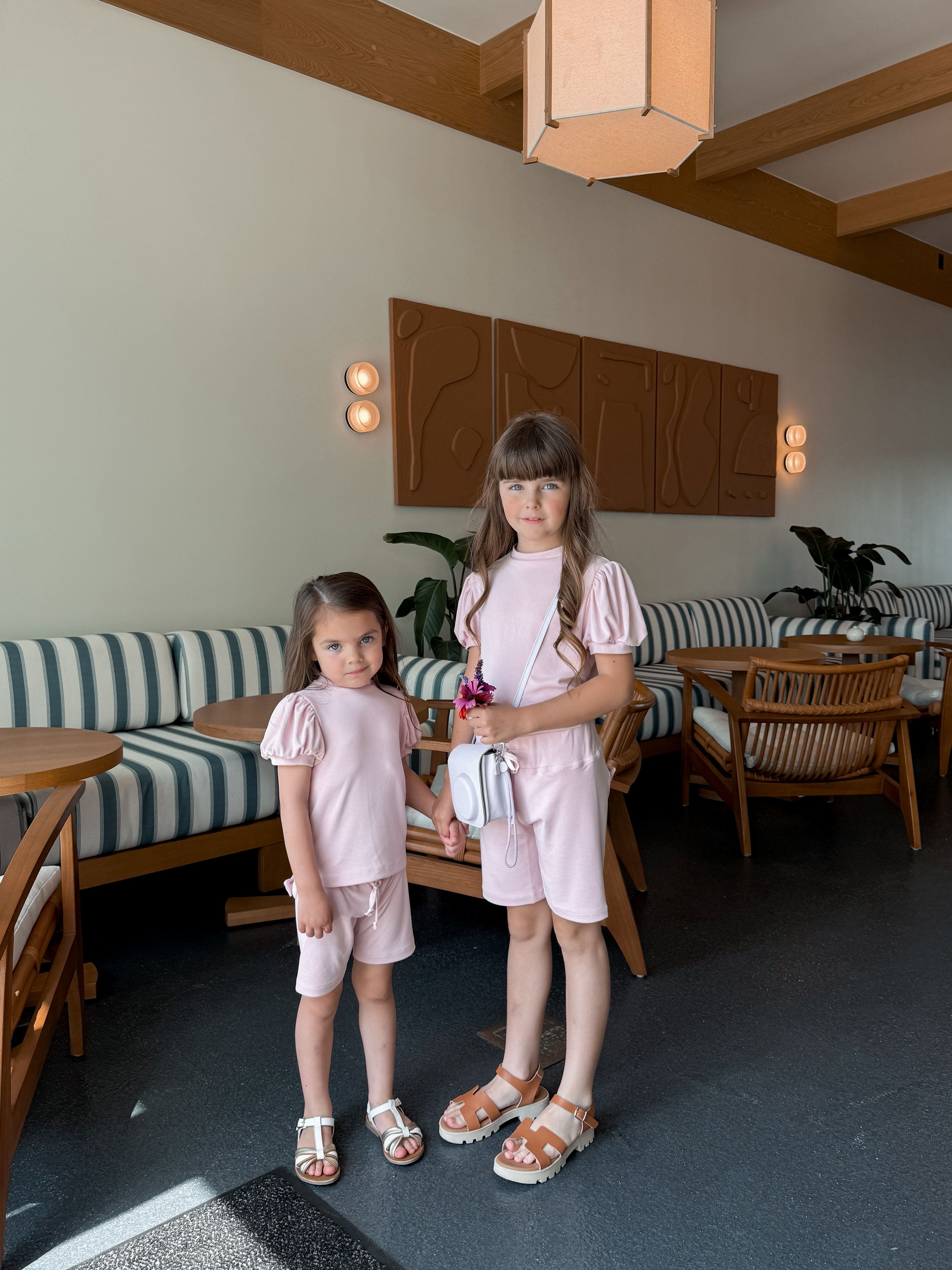 Pink Top and Biker Shorts Set