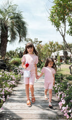 Pink Top and Biker Shorts Set