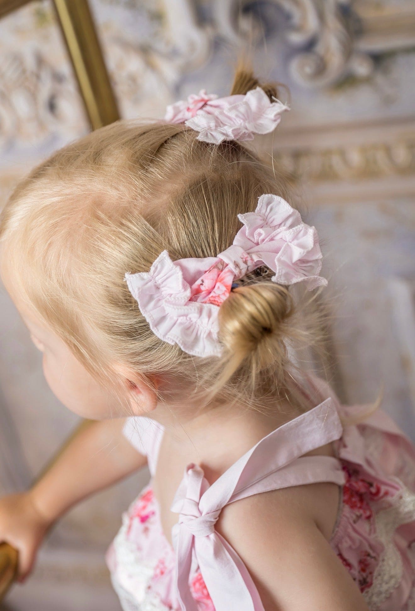 Amelia Pink Flower Print Hair Clips